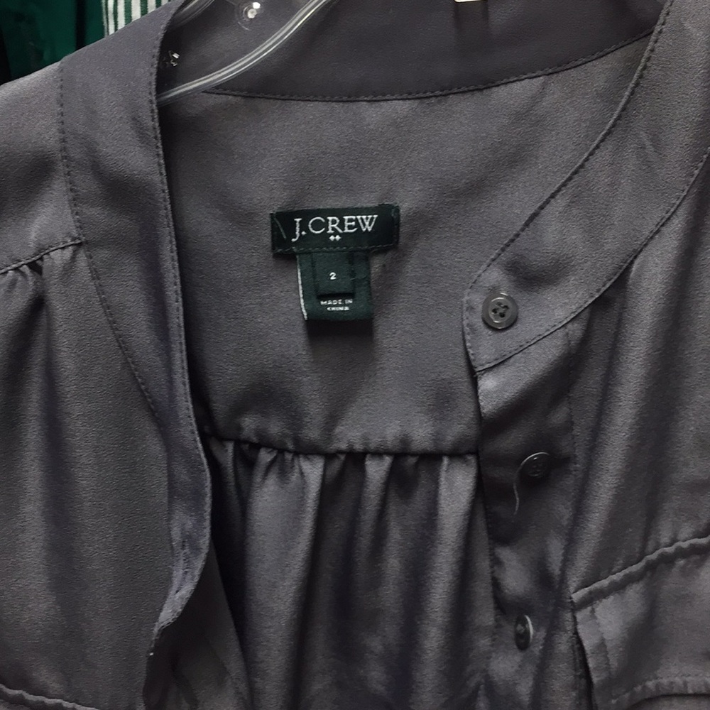 J. Crew High Neck Button Down Blouse - image 2